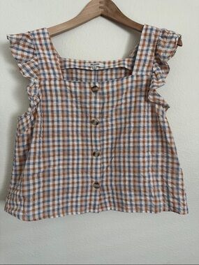 Madewell Gingham Ruffle Tank